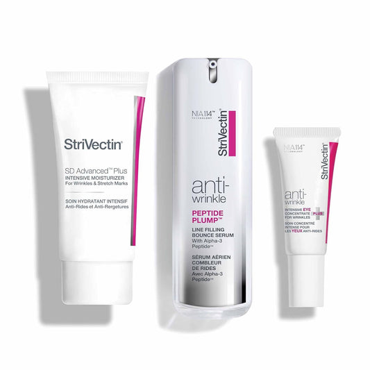 3 Piece Kit with SD plus Moisturizer, Peptide Plump Line Face Serum, and Intensive Eye Concentrate Wrinkle Cream